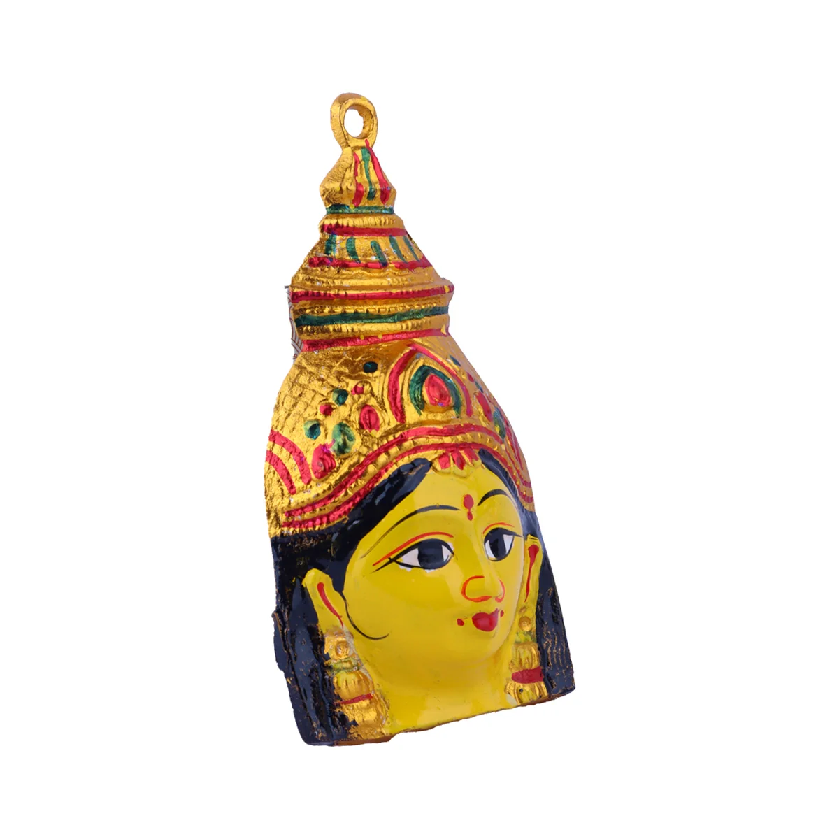 Ammavari Face - 6 x 3 Inches | Zinc Vara Lakshmi Face/ Yellow Amman Mugam for Deity/ 70 Gms Approx - Image 6
