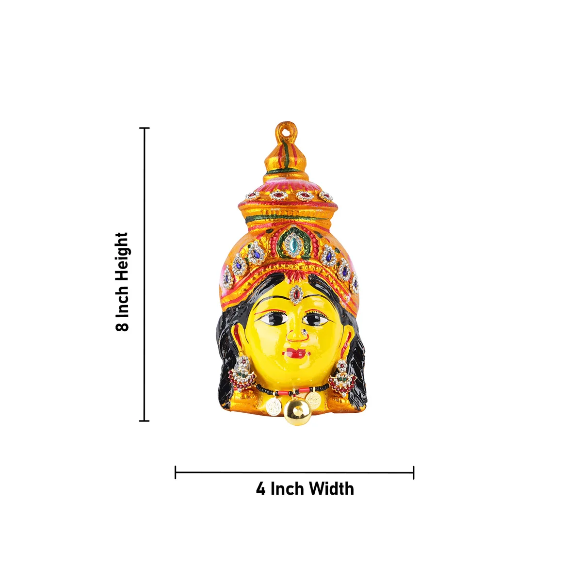 Ammavari Face - 8 x 4 Inches | Laxmi Devi Face/ Vara Lakshmi Face/ Varalakshmi Amma Face for Deity - Image 3