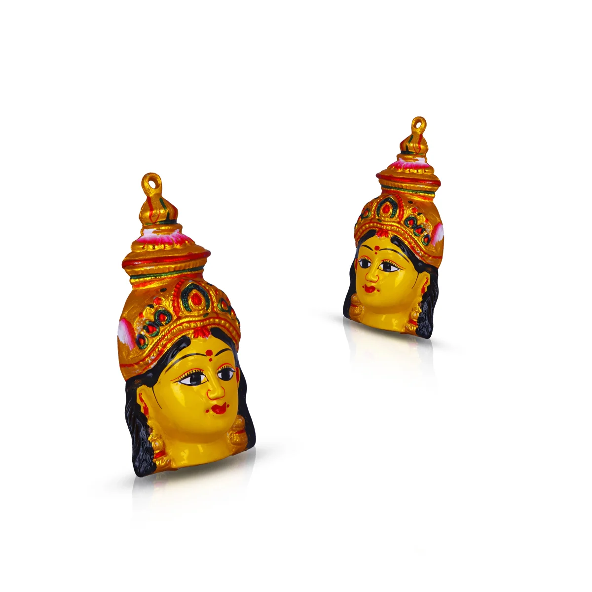 Ammavari Face - 8 x 4 Inches | Vara Lakshmi Face/ Yellow Laxmi Devi Face for Deity/ 140 Gms Approx - Image 4