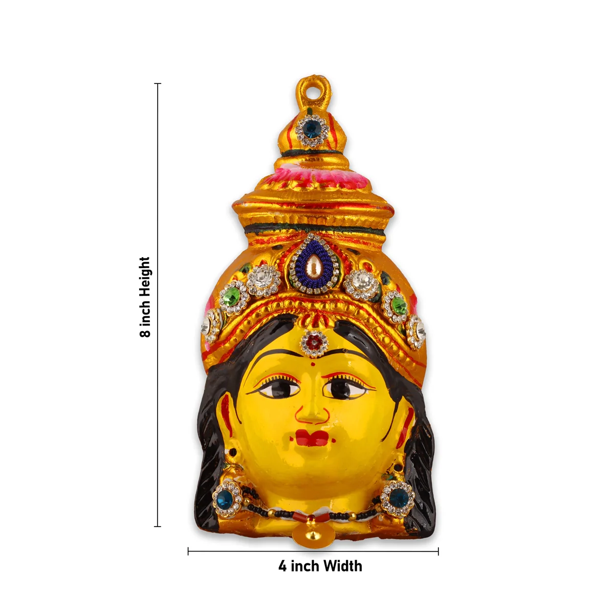 Ammavari Face - 8 x 4 Inches | Vara Lakshmi Face/ Laxmi Devi Face/ Varalakshmi Amma Face for Deity - Image 3