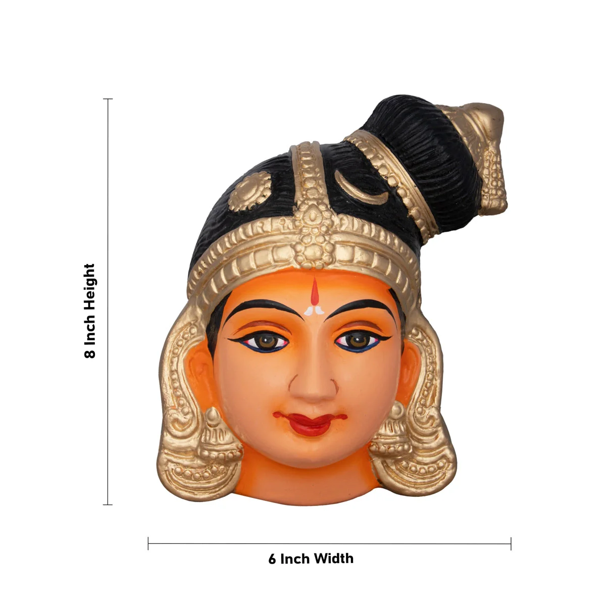Andal Face Paper Mache Golu Bommai - 8 x 6 Inches | Giri Golu Doll/ Navaratri Golu Bomma - Image 4