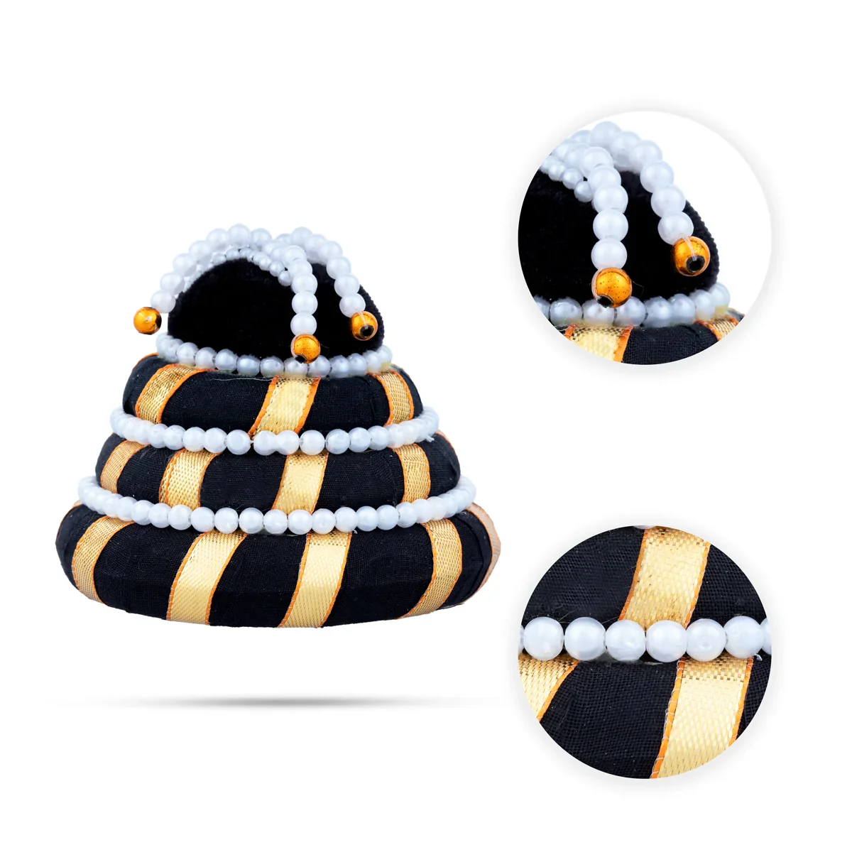 Andal Kondai - 3.5 Inches | Moti Beads Andal Kondai/ Hair Accessory for Deity - Image 4