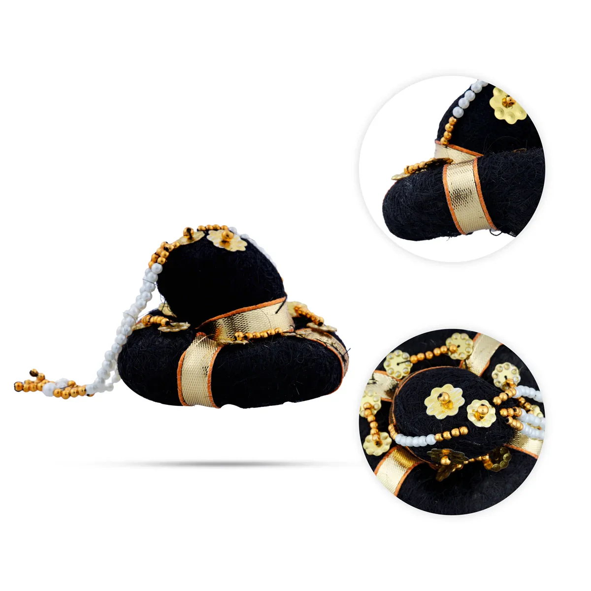 Andal Kondai - 3 Inches | Moti Beads Andal Kondai/ Hair Bun/ Hair Accessory for Deity - Image 2