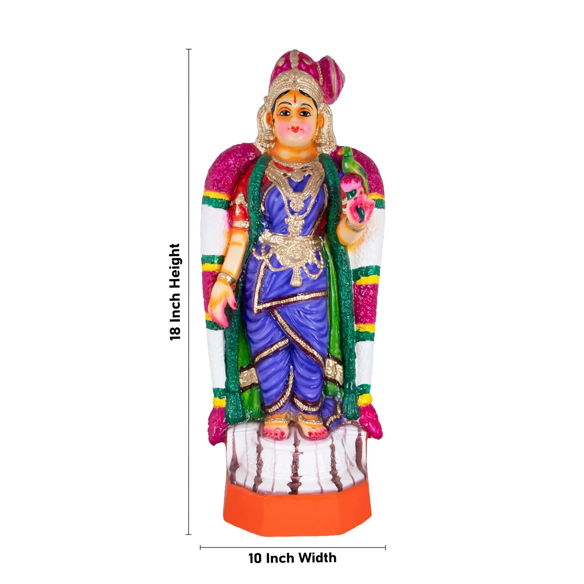 Andal Paper Mache Golu Bommai - 18 x 10 Inches | Giri Golu Doll/ Navaratri Golu Bomma/Gombe/Bommai - Image 3