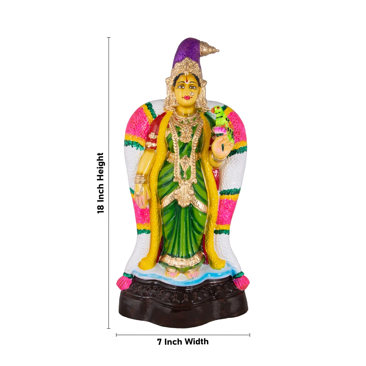 Andal Paper Mache Golu Bommai - 18 x 7 Inches | Giri Golu Doll/ Navaratri Golu Bomma/Gombe/Bommai - Image 4
