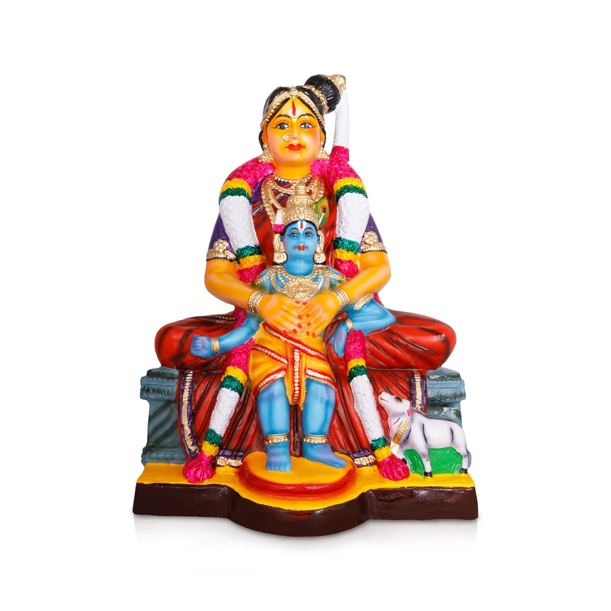 Andal Rajagopala Krishna Murti Paper Mache Golu Bommai - 20 X 14 Inches | Navaratri Golu Gombe/ Giri Golu Doll - Image 2