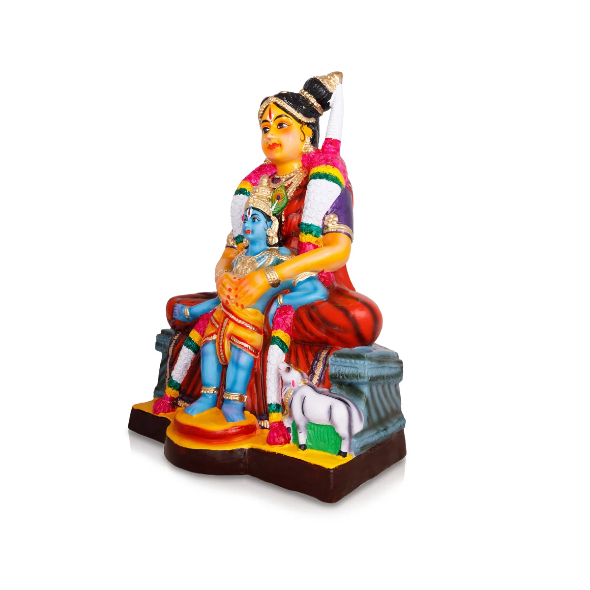 Andal Rajagopala Krishna Murti Paper Mache Golu Bommai - 20 X 14 Inches | Navaratri Golu Gombe/ Giri Golu Doll - Image 5
