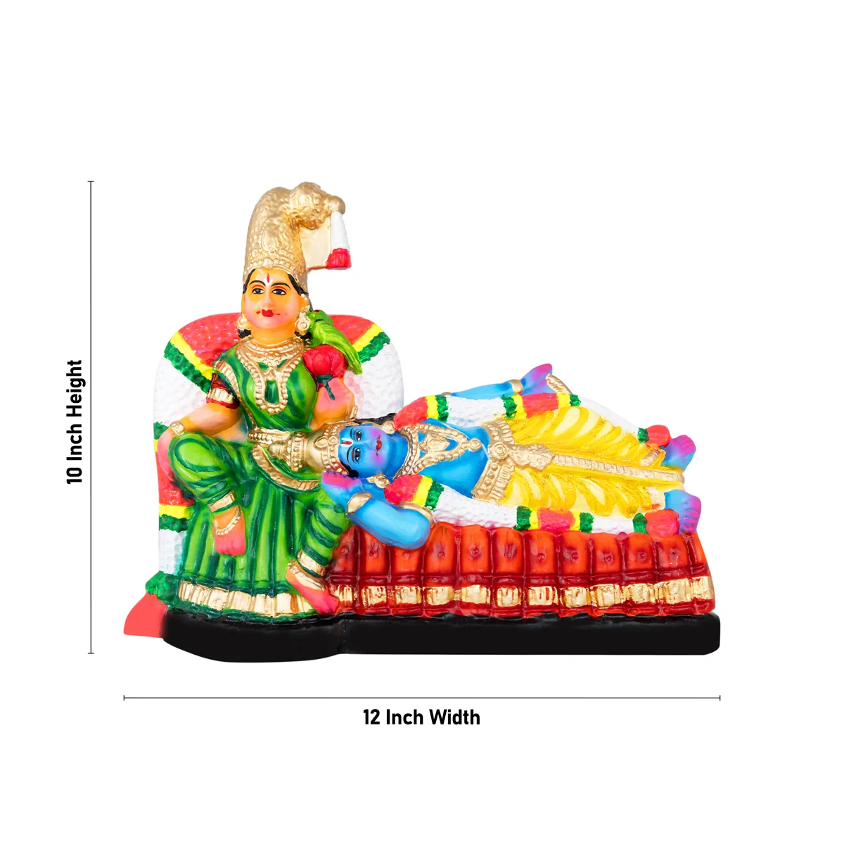 Andal Rangamannar Clay Golu Bommai - 10 X 12 Inches | Giri Golu Doll/ Navaratri Gombe/ Navratri Decor - Image 2