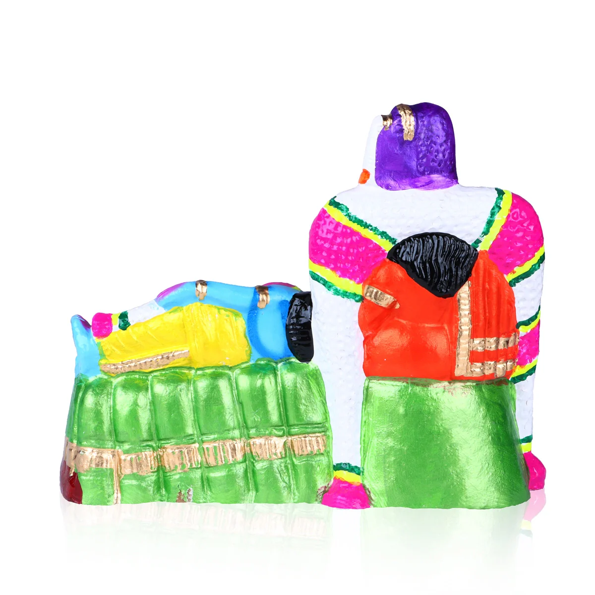 Andal RangaMannar Clay Golu Bommai - 9 x 11 Inches | Giri Golu Doll/ Navaratri Golu Bomma/Gombe/Bommai - Image 4