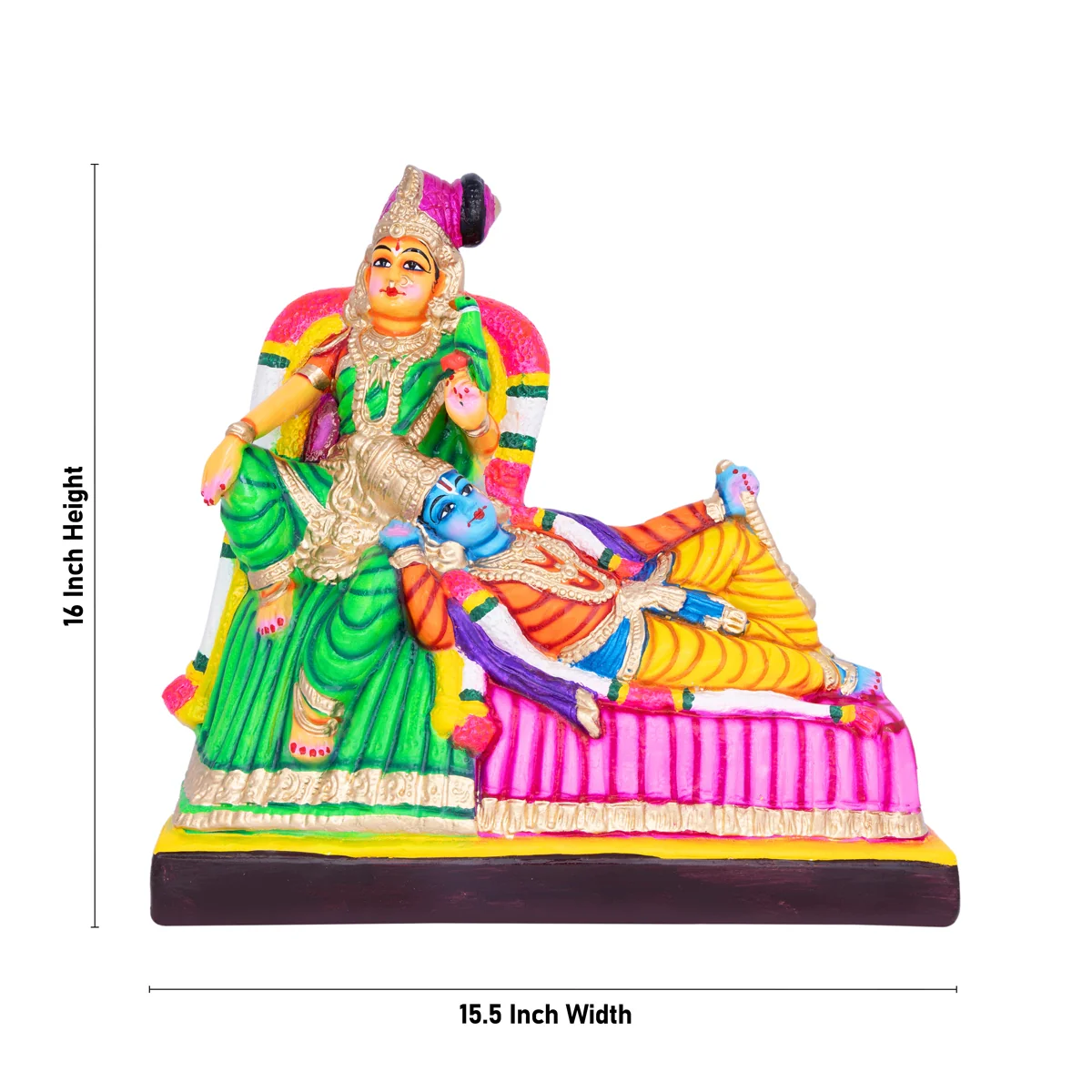 Andal Rangamannar Paper Mache Golu Bommai- 16 X 5.5 Inches | Navaratri Golu Gombe/Giri Golu Doll/Navratri Decor - Image 4