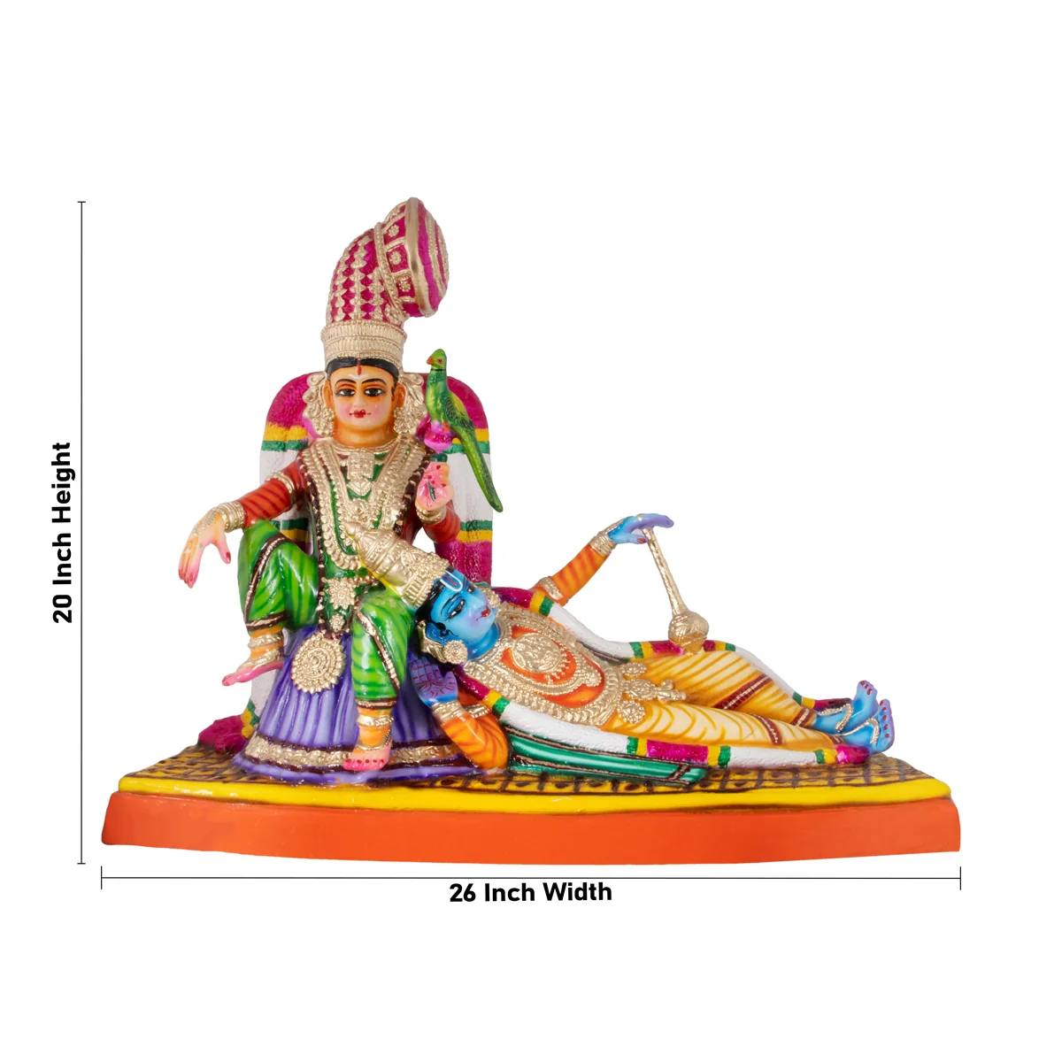 Andal RangaMannar Paper Mache Golu Bommai - 20 x 26 Inches | Giri Golu Doll/ Navaratri Golu Bomma/Gombe/Bommai - Image 2