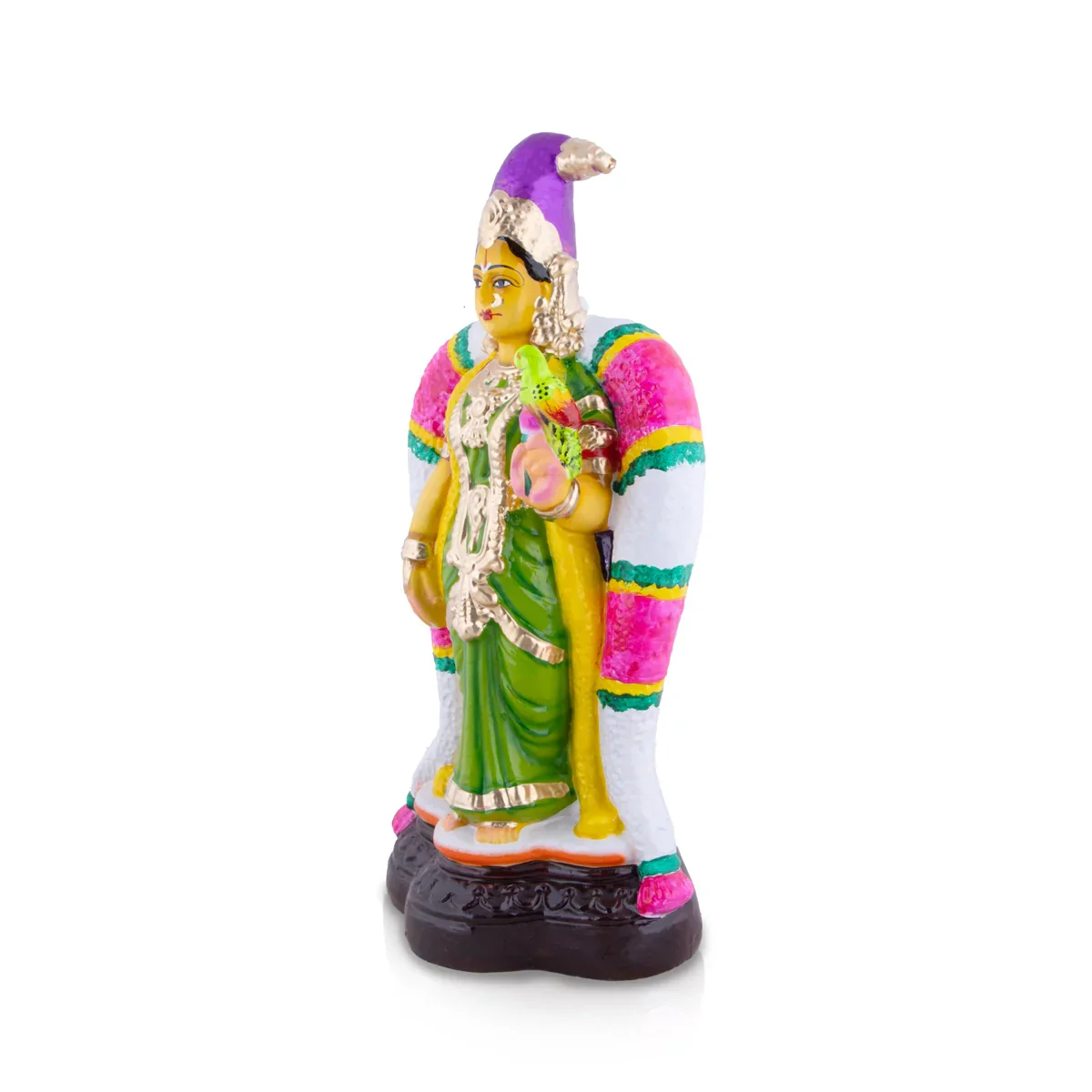 Andal Standing Clay Golu Bommai - 17 x 8 Inches | Giri Golu Doll/ Navaratri Golu Bomma/Gombe/Bommai - Image 2