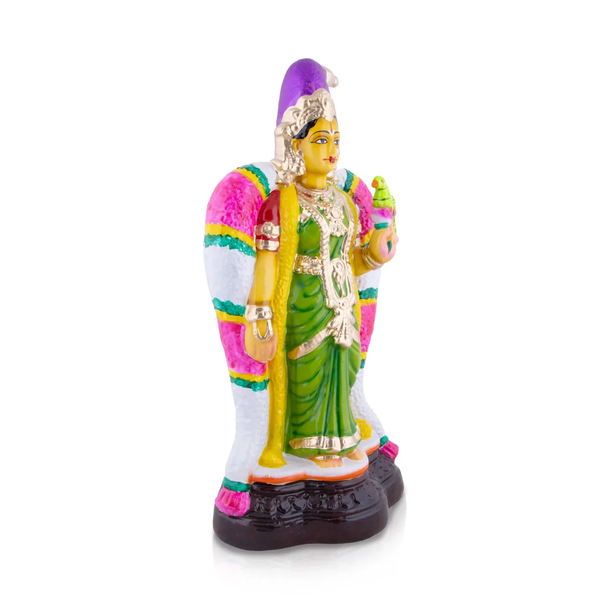 Andal Standing Clay Golu Bommai - 17 x 8 Inches | Giri Golu Doll/ Navaratri Golu Bomma/Gombe/Bommai - Image 3