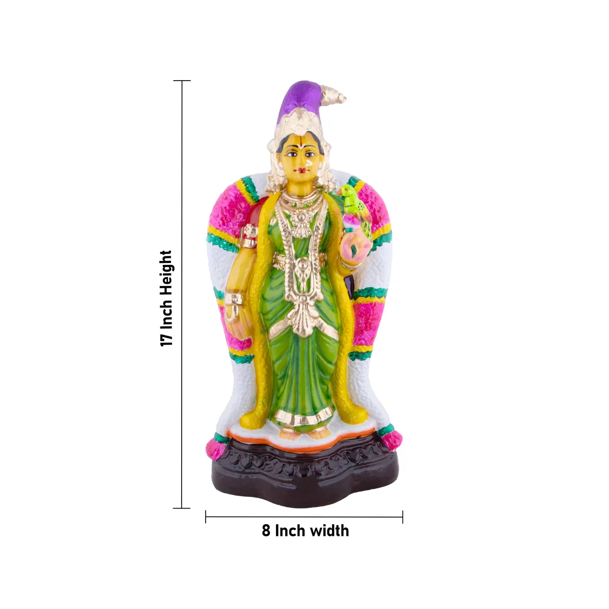Andal Standing Clay Golu Bommai - 17 x 8 Inches | Giri Golu Doll/ Navaratri Golu Bomma/Gombe/Bommai - Image 5