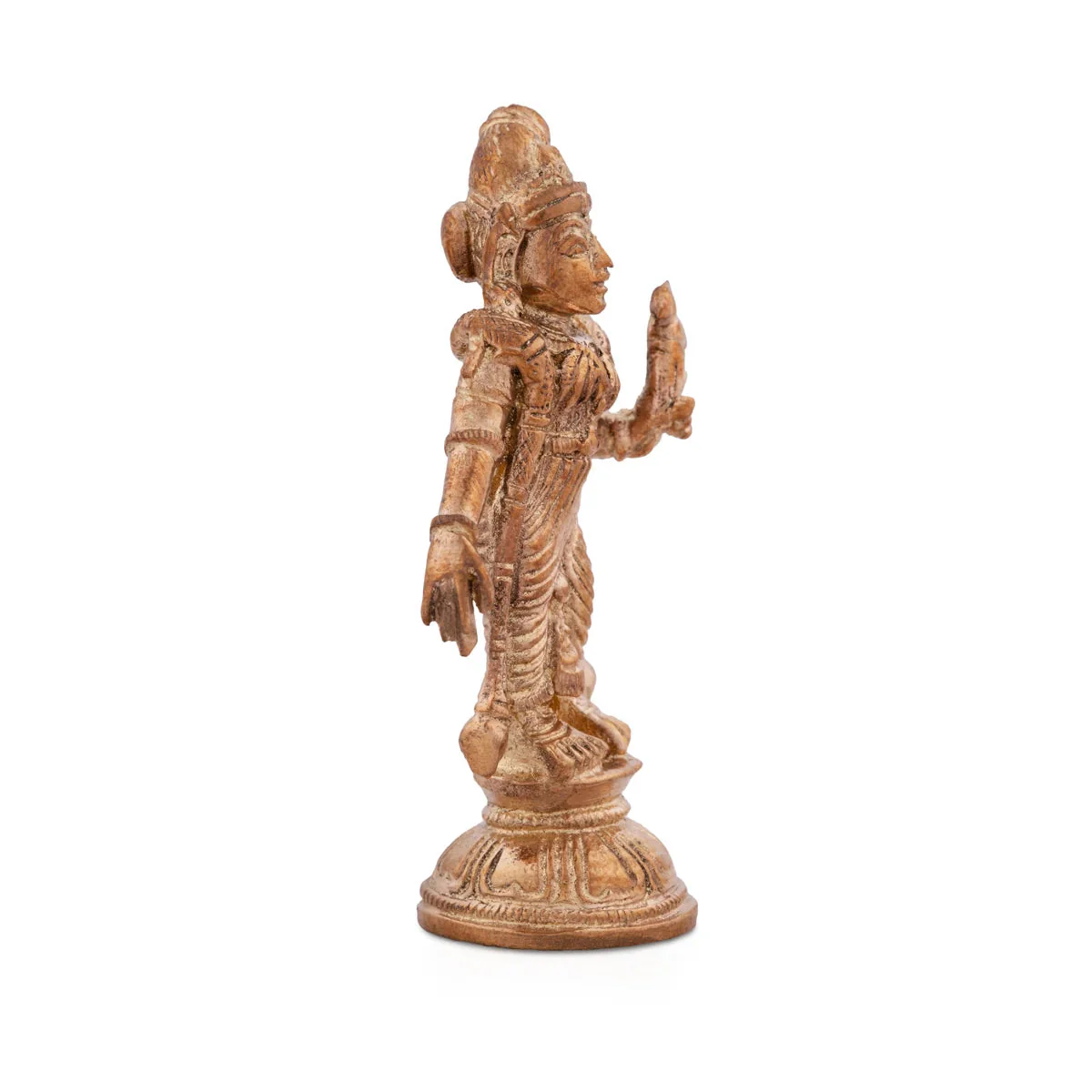 Andal Statue Standing On Base - 2.5 x 1.5 Inches | Panchaloha Statue/ Goda Devi/ Andal Idol for Pooja - Image 3