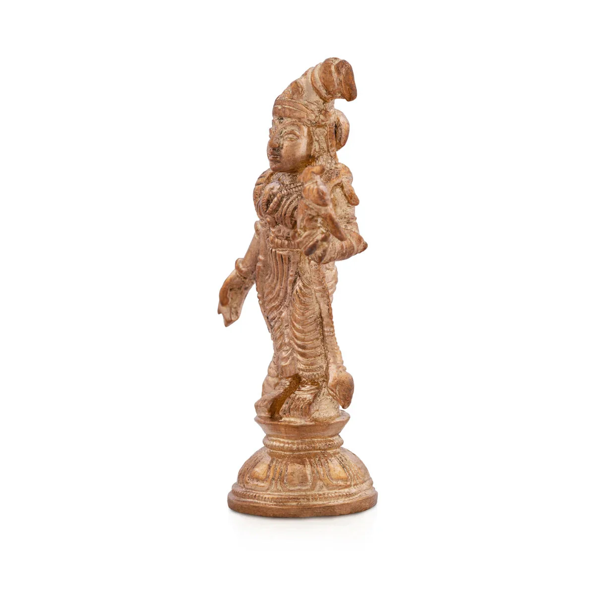 Andal Statue Standing On Base - 2.5 x 1.5 Inches | Panchaloha Statue/ Goda Devi/ Andal Idol for Pooja - Image 4