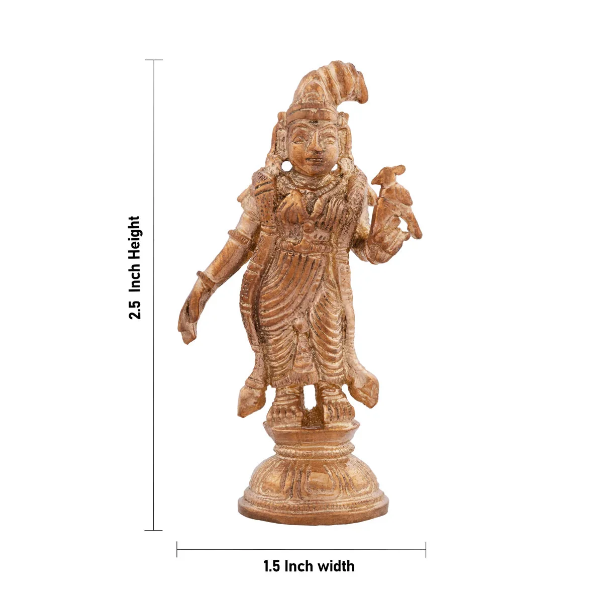 Andal Statue Standing On Base - 2.5 x 1.5 Inches | Panchaloha Statue/ Goda Devi/ Andal Idol for Pooja - Image 5