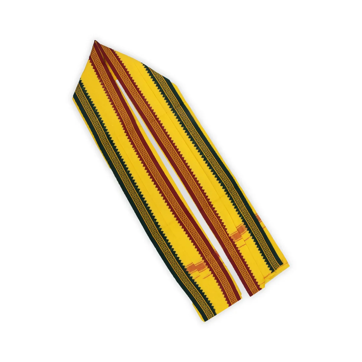 Angavastra - 35 x 70 Inches | Cotton Towel/ Kasavu Shawl/ Yellow Colour Uthriyam for Men - Image 3