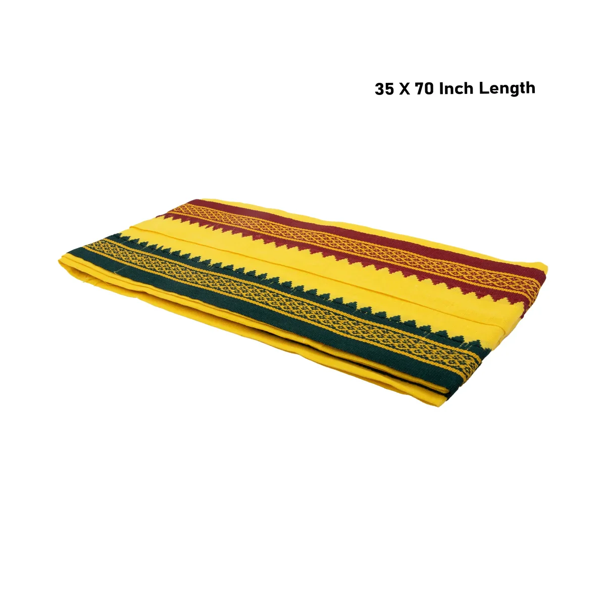 Angavastra - 35 x 70 Inches | Cotton Towel/ Kasavu Shawl/ Yellow Colour Uthriyam for Men - Image 4