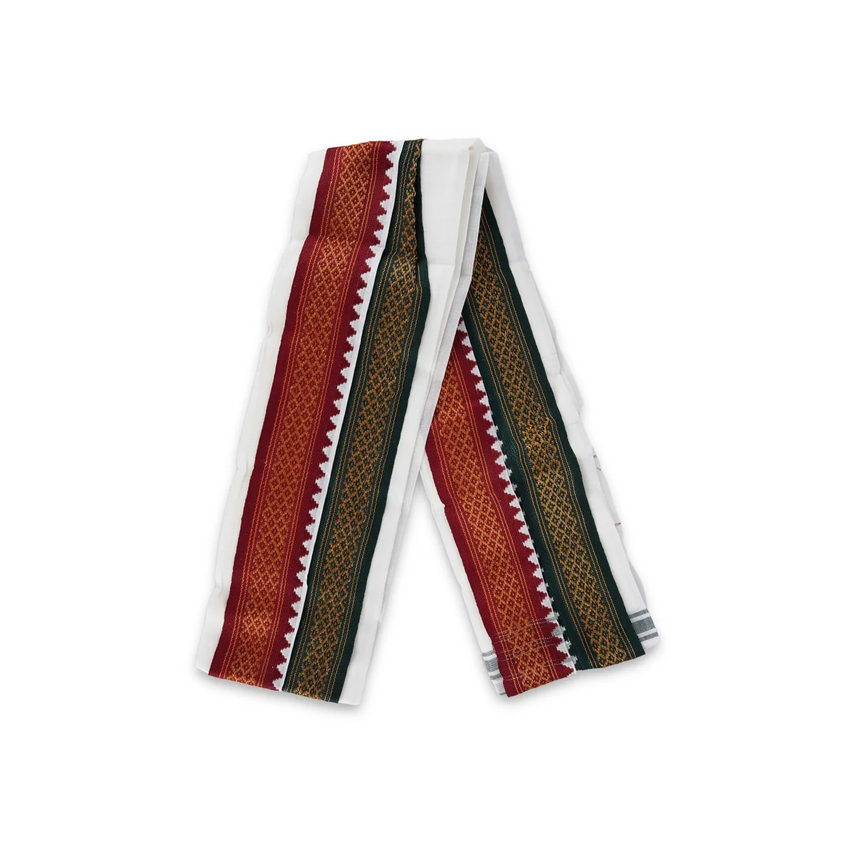 Angavastram - 4 Yards | Thalapathi Border Thundu/ Half White Colour Towel/ Polyster Angavastra for Men - Image 2