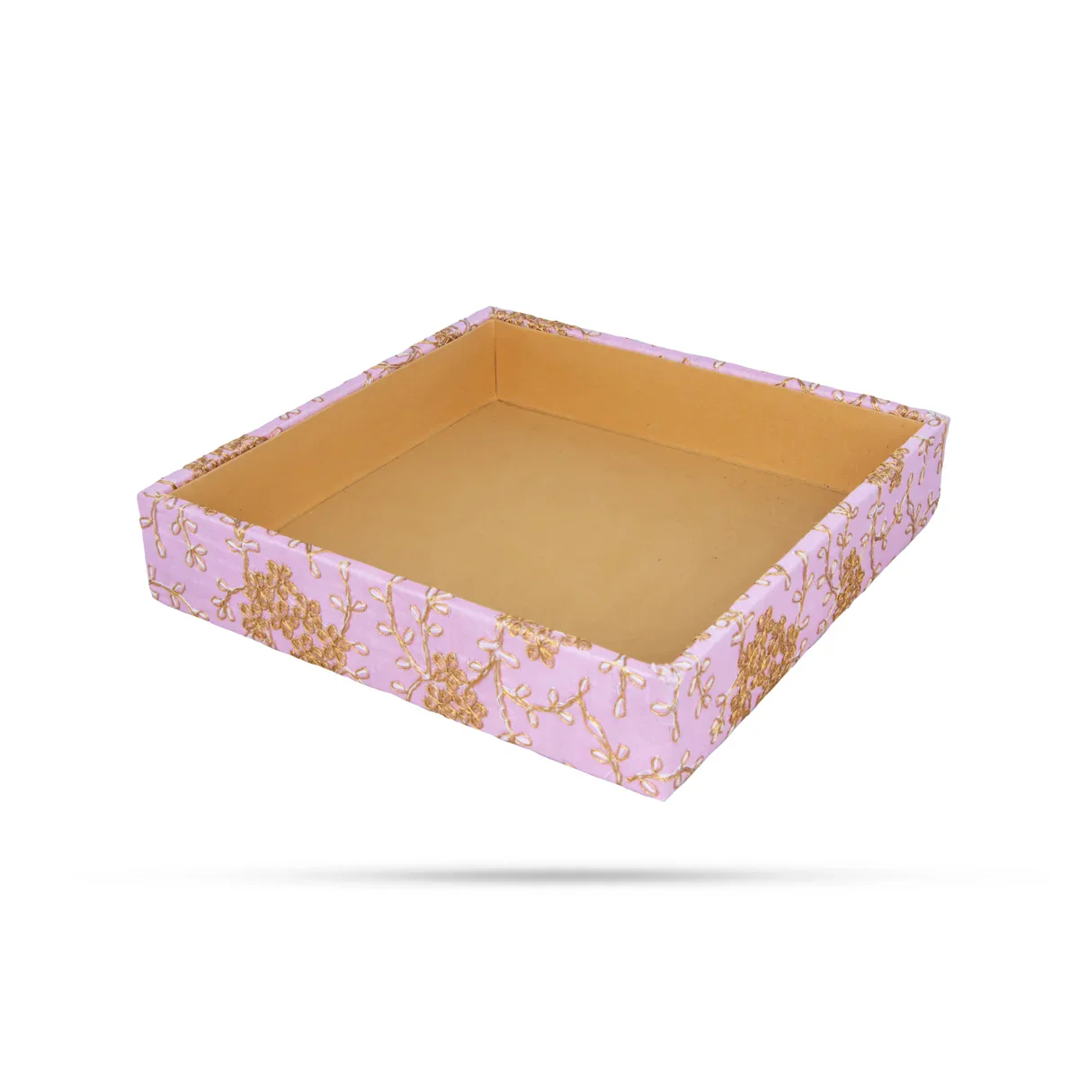 Angoori Tray - 2 x 10 Inches | Jari Design Tray/ Square Shape Decorated Tray for Home - Image 2