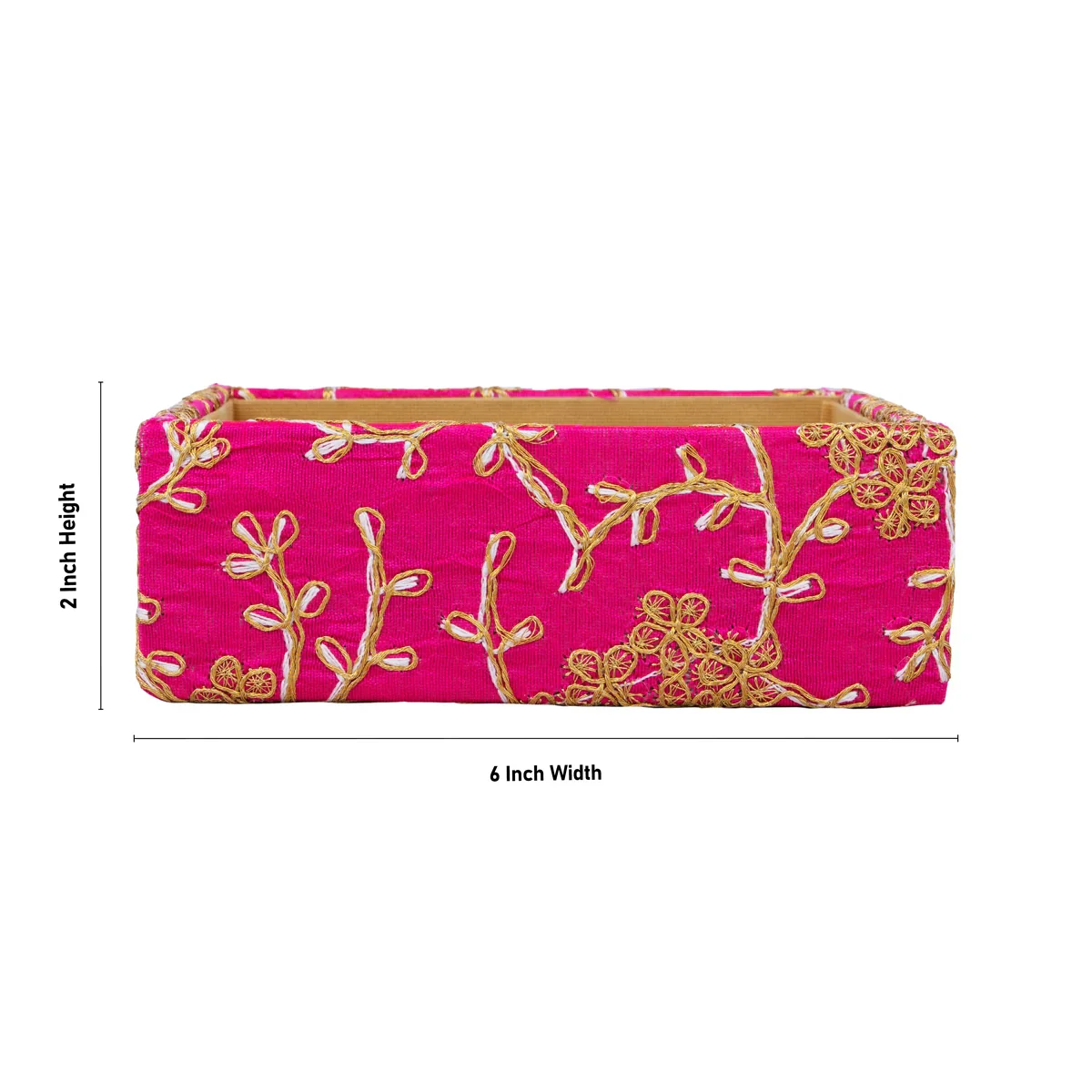 Angoori Tray - 2 x 6 Inches | Jari Design Tray/ Square Shape Decorated Tray for Home - Image 5