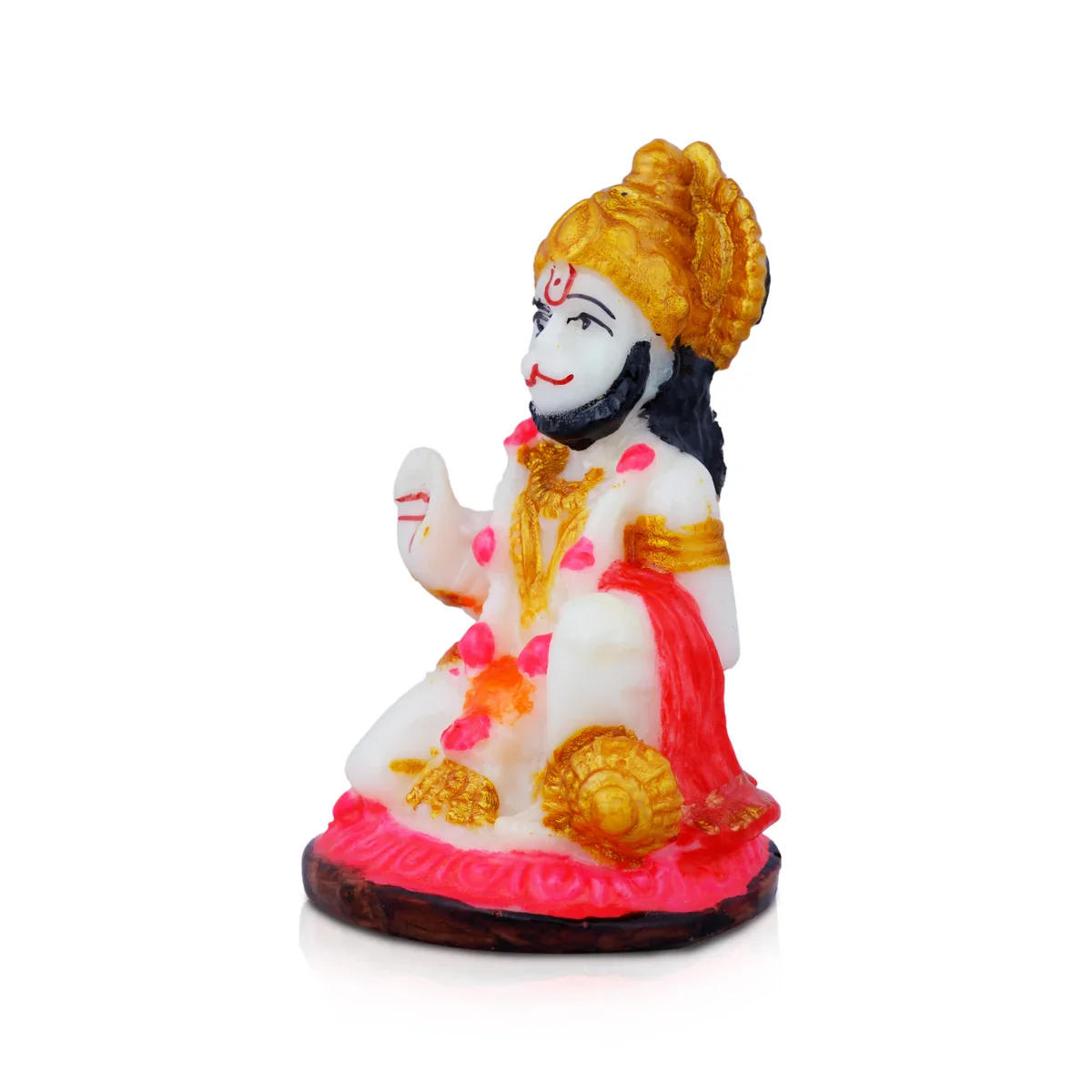 Anjaneya Statue - 3 x 2.5 Inches | Marble Dust Statue/ Hanuman Murti for Pooja - Image 3