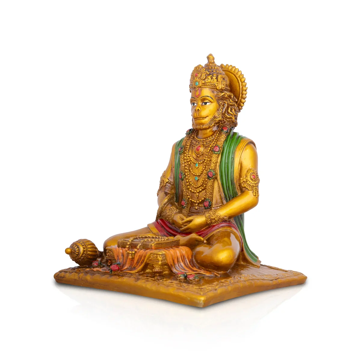 Anjaneya Statue - 8 x 6 Inches | Hanuman Statue/ Hanuman Murti/ Resin Statue for Pooja - Image 3