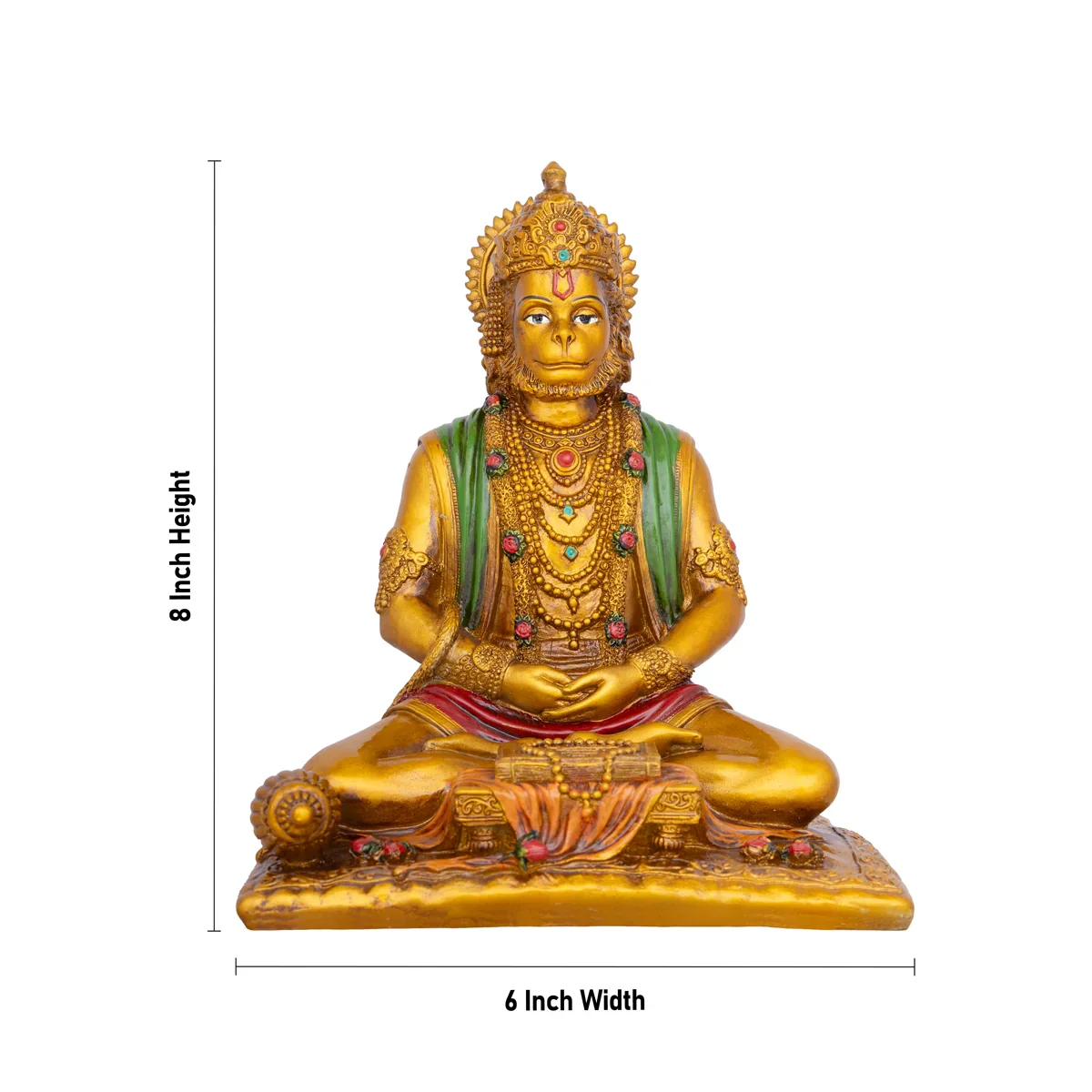 Anjaneya Statue - 8 x 6 Inches | Hanuman Statue/ Hanuman Murti/ Resin Statue for Pooja - Image 5