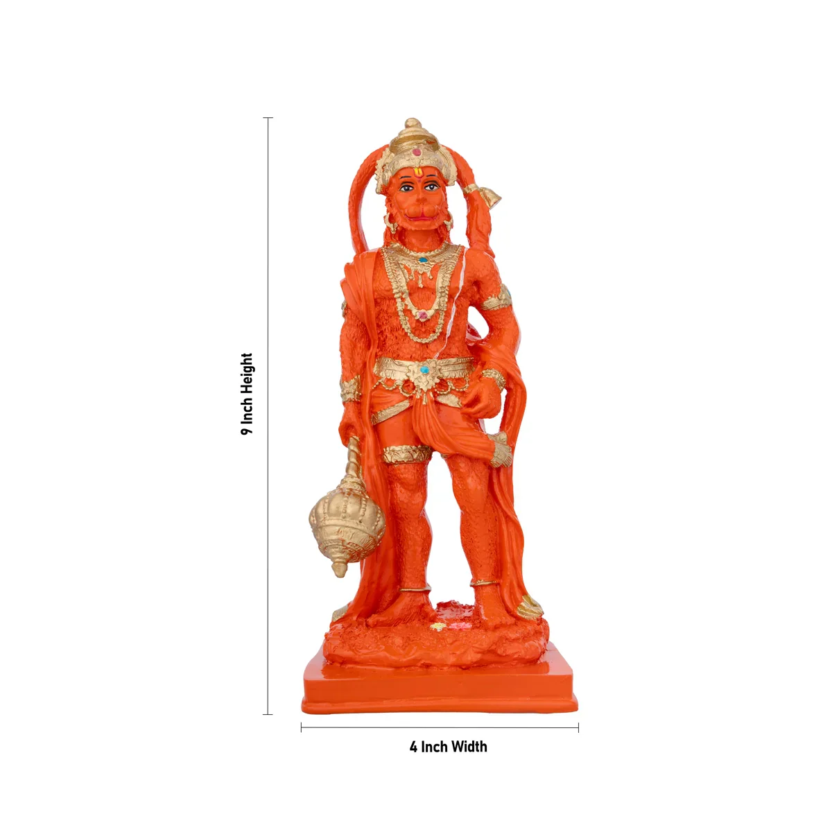 Anjaneya Statue - 9 x 4 Inches | Resin Statue/ Hanuman Murti/ Hanuman Idol for Pooja - Image 5