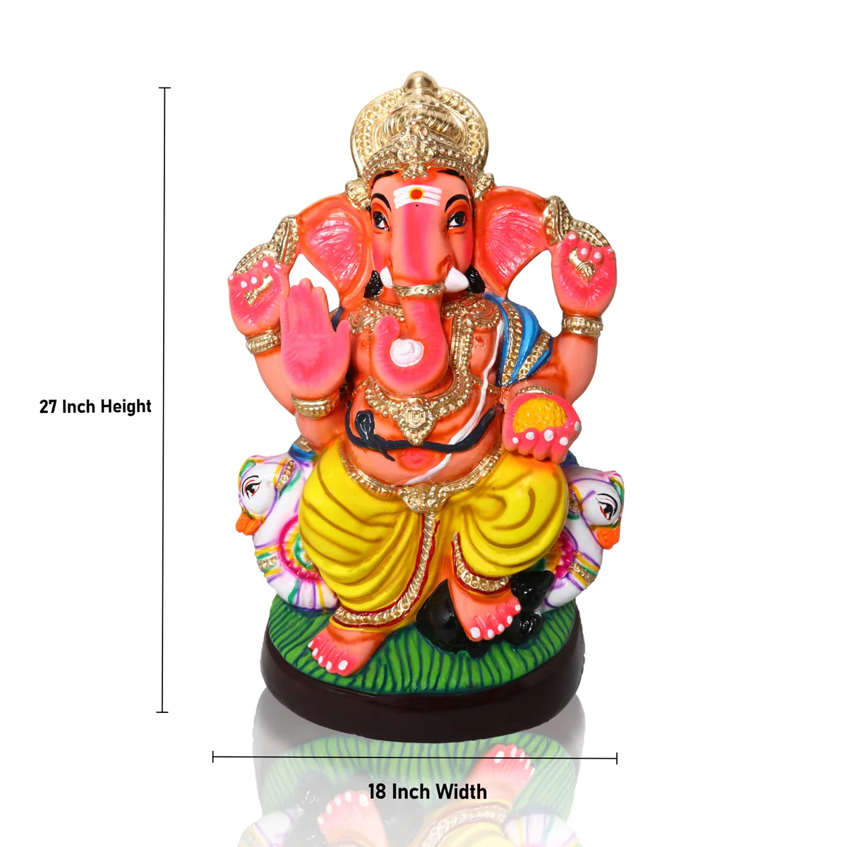 Annam Vinayagar Paper Mache Golu Bommai - 27 x 18 Inches | Giri Golu Doll/ Navaratri Golu Bomma/Gombe/Bommai - Image 5