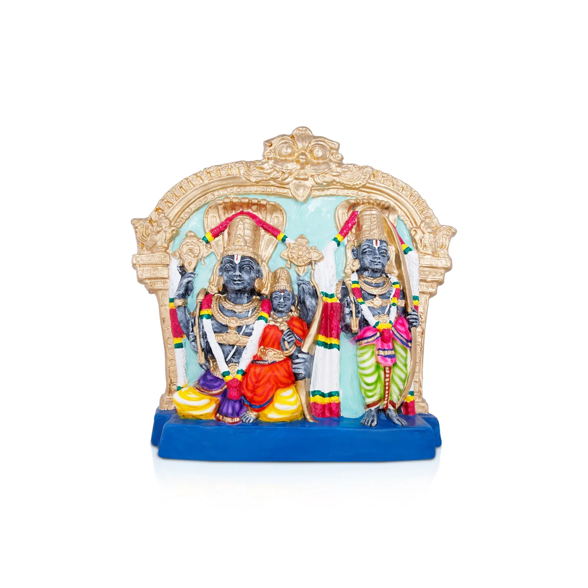 Annamacharya Bhadrachalam Paper Mache Golu Bommai Pair - 15 x 16 Inches | Giri Golu Doll/Navaratri Golu Bomma - Image 2
