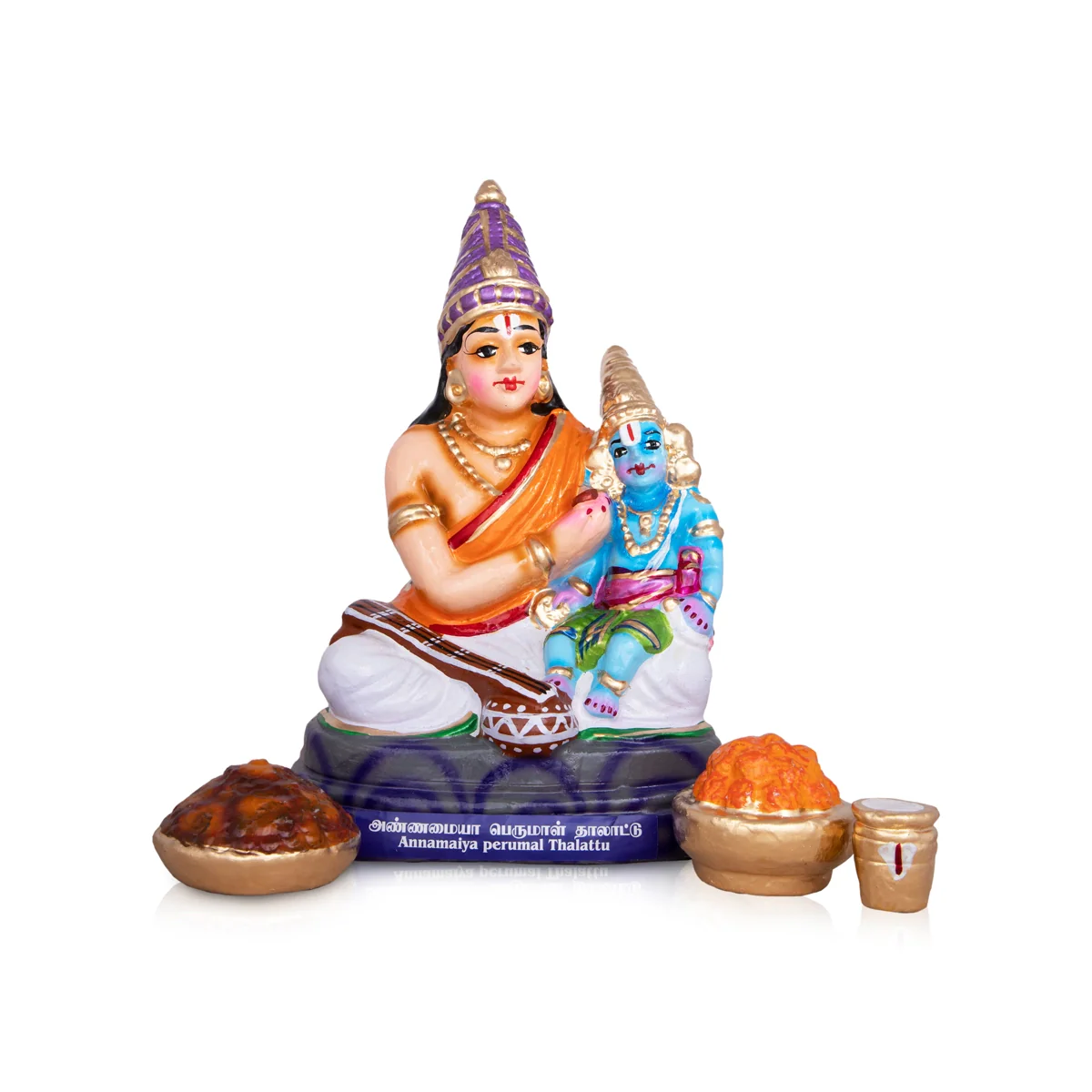 Annamaiya Perumal Thalattu Clay Golu Bommai Set- 11X6 Inches | Navaratri Golu Gombe/Giri Golu Doll/Navratri Decor - Image 2