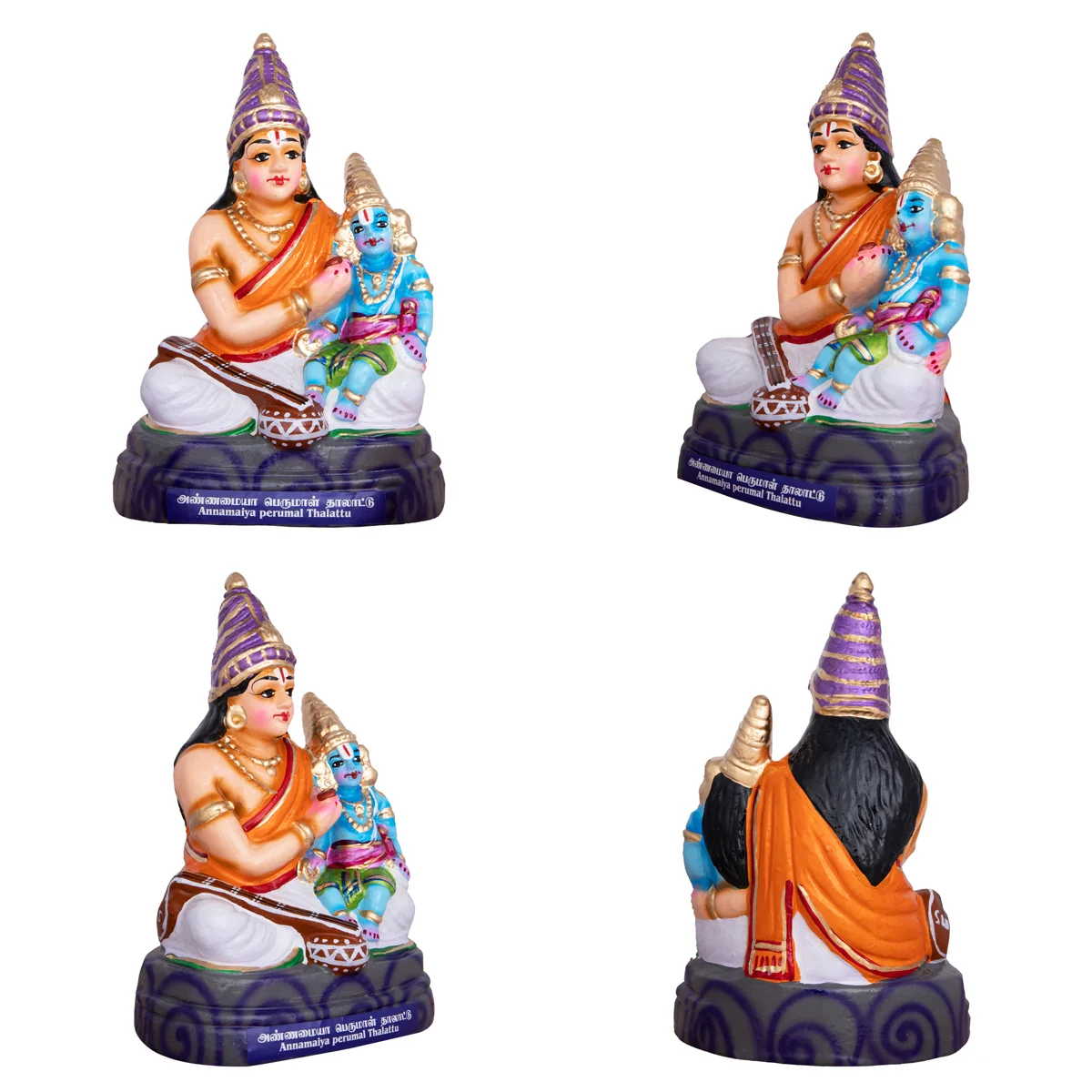 Annamaiya Perumal Thalattu Clay Golu Bommai Set- 11X6 Inches | Navaratri Golu Gombe/Giri Golu Doll/Navratri Decor - Image 4