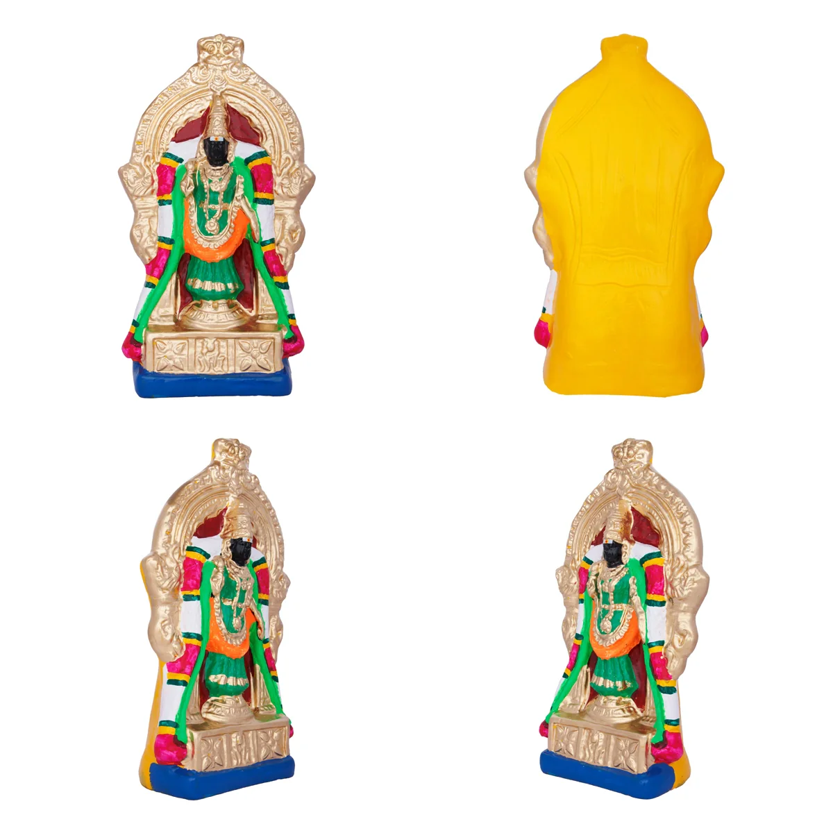 Annamalai Unnamalai Paper Mache Golu Bommai Pair - 13 x 9 Inches | Giri Golu Doll/ Gombe/ Navaratri Golu Bomma - Image 4