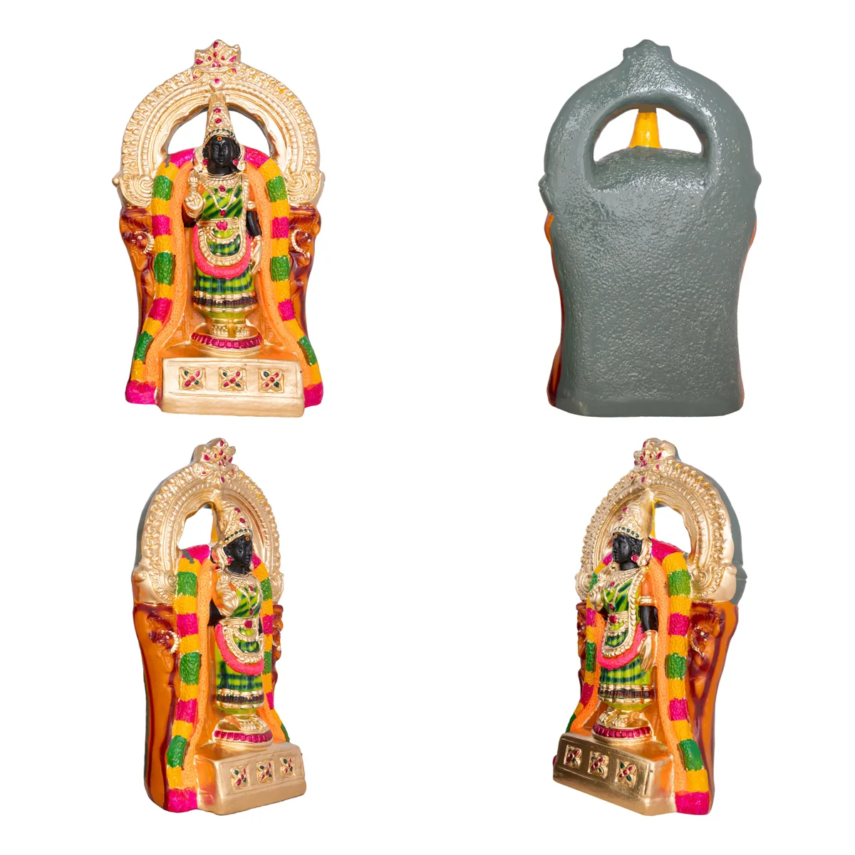 Annamalaiyar Unnamalai Amman Paper Mache Golu Bommai Pair - 14 X 11.5 Inches | Giri Golu Doll/ Navaratri Gombe - Image 3