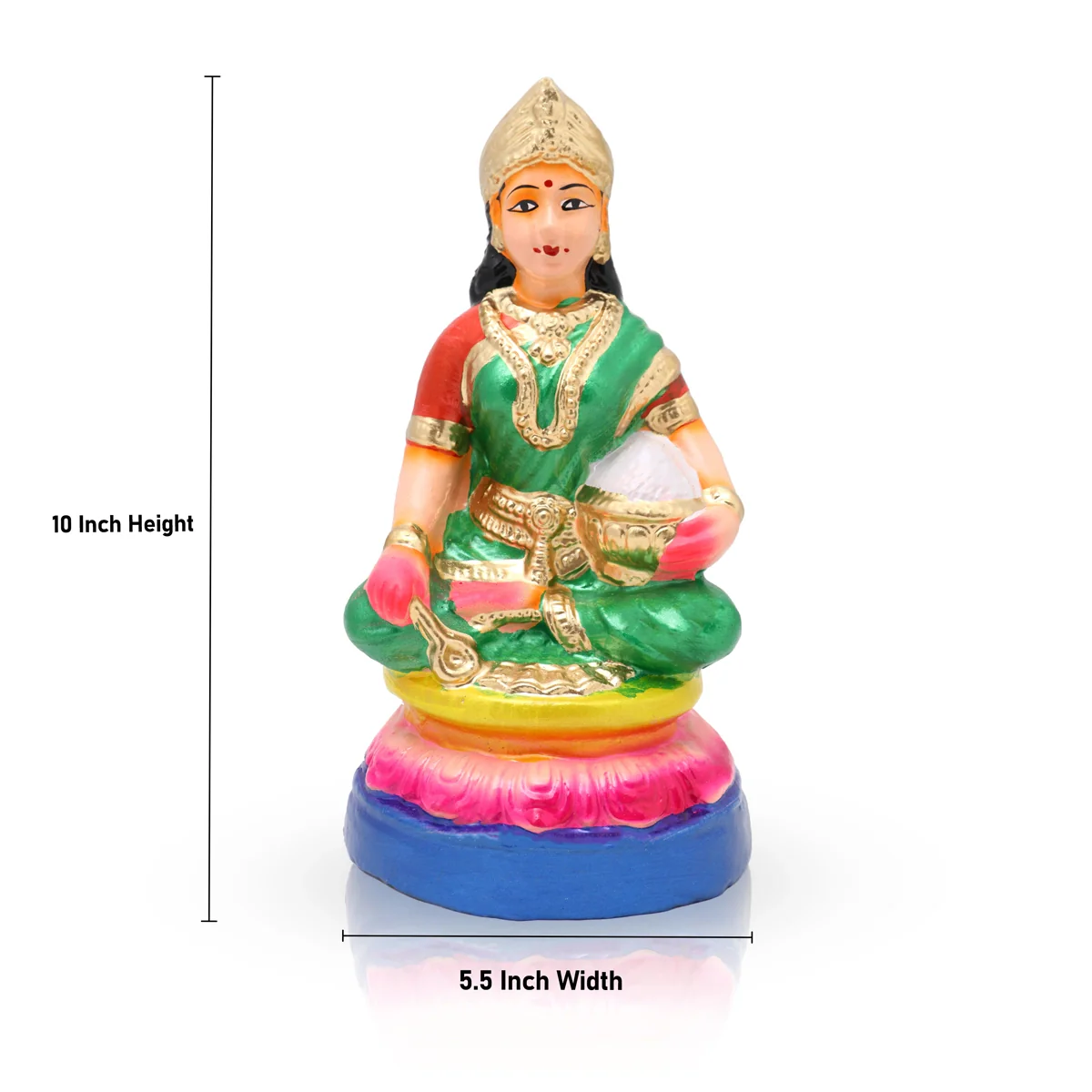 Annapoorani Clay Golu Bommai - 10 x 5.5 Inches | Giri Golu Doll/ Navaratri Golu Bomma/Gombe/Bommai - Image 2