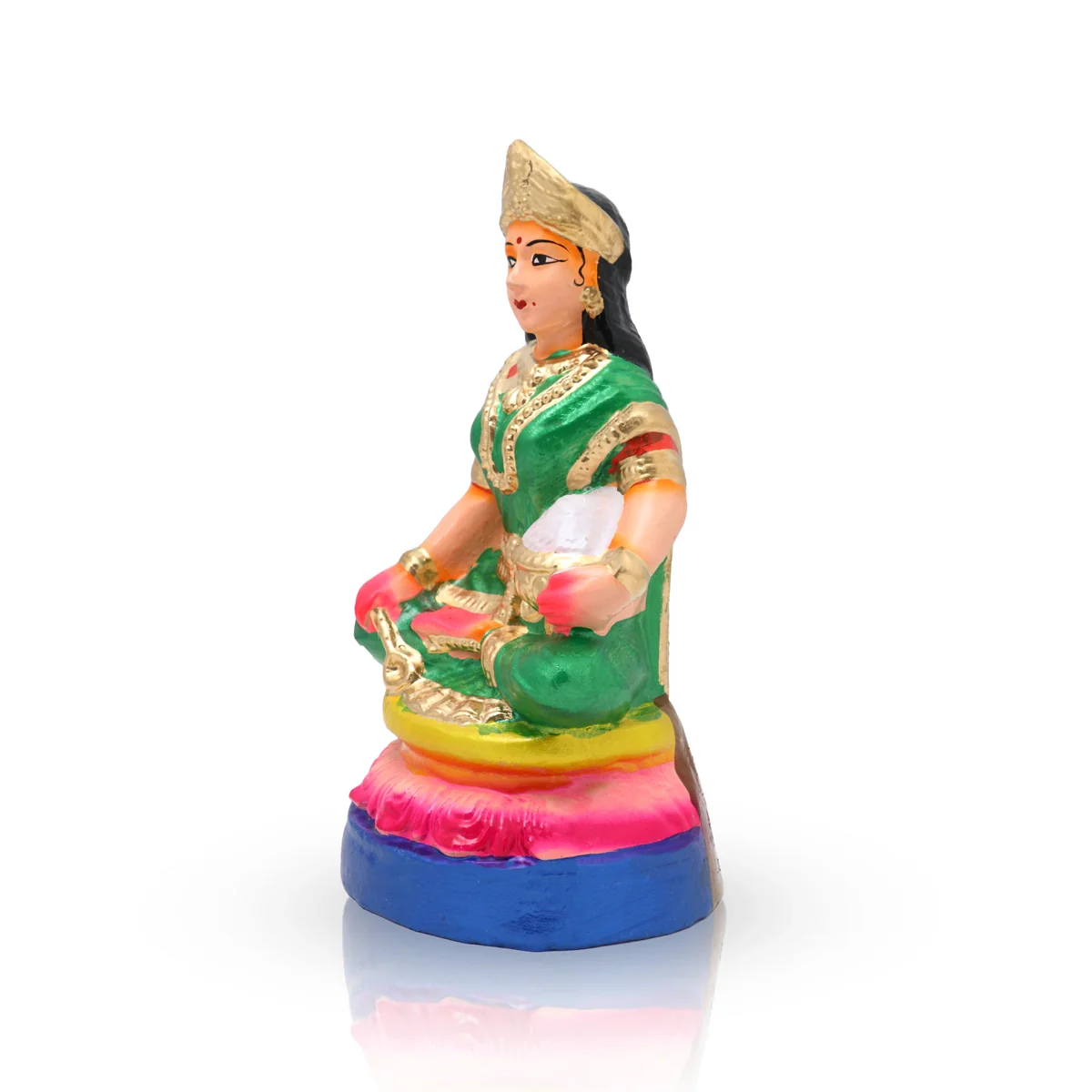 Annapoorani Clay Golu Bommai - 10 x 5.5 Inches | Giri Golu Doll/ Navaratri Golu Bomma/Gombe/Bommai - Image 3