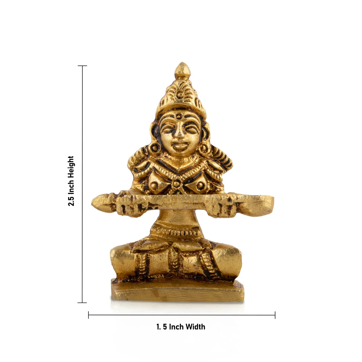 Annapoorani Idol - 2.5 Inches | Antique Brass Statue/ Anna Purana Devi Statue for Puja/ 95 Gms Approx - Image 5