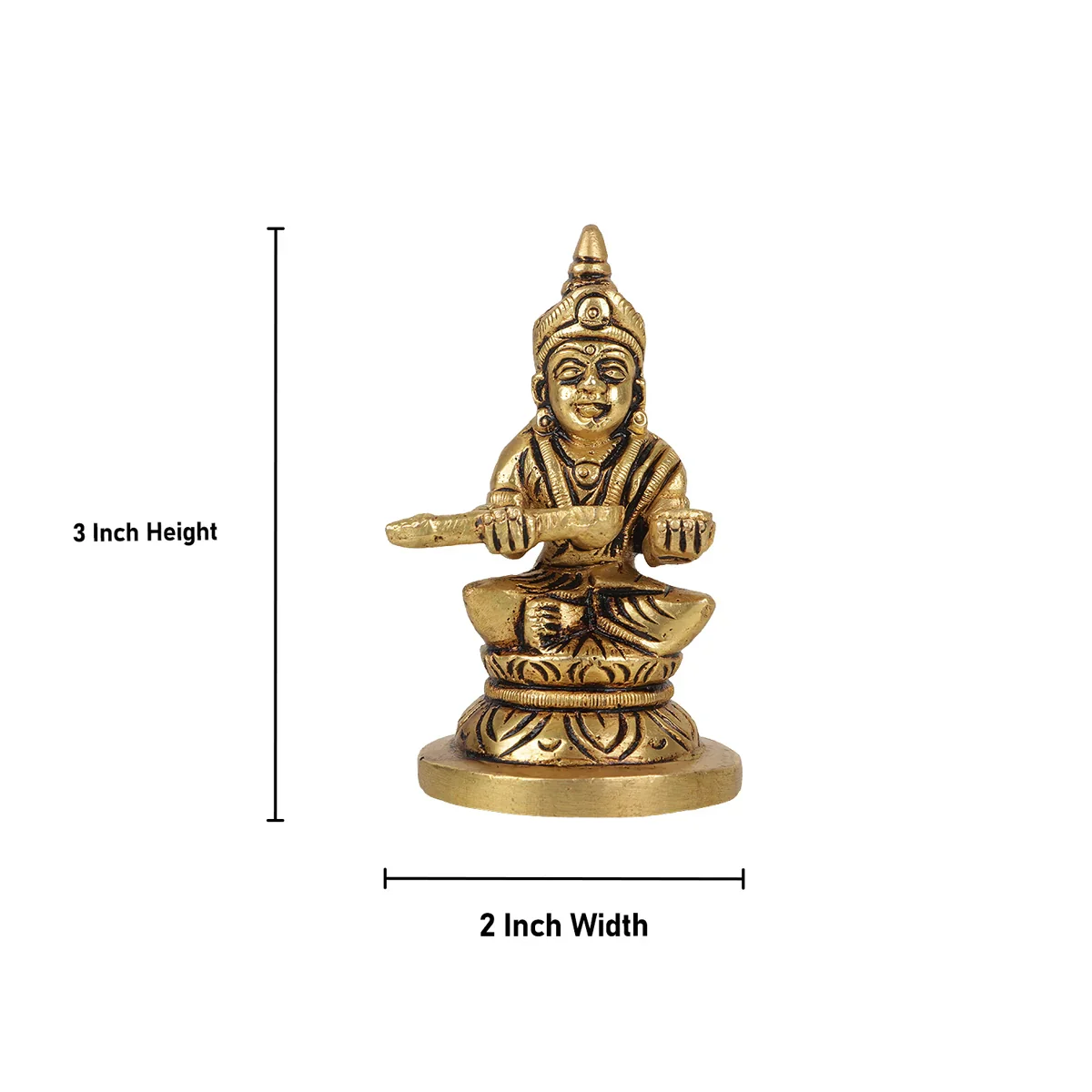Annapoorani Idol - 3 Inches | Antique Brass Statue/ Anna Purana Devi Statue for Puja/ 220 Gms Approx - Image 5