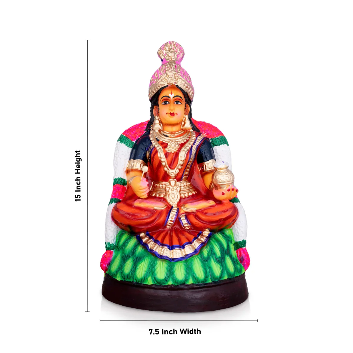 Annapoorani Paper Mache Golu Bommai - 15 x 7.5 Inches | Giri Golu Doll/ Navaratri Golu Bomma/Gombe/Bommai - Image 5