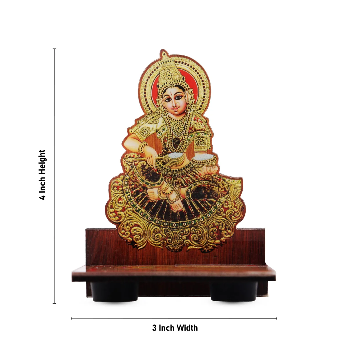 Sri Chakra Design Manai Palagai With Annapoorani Photo Frame - 4 x 3 Inches | Bajot With Picture Frame for Pooja/ 50 Gms - Image 6