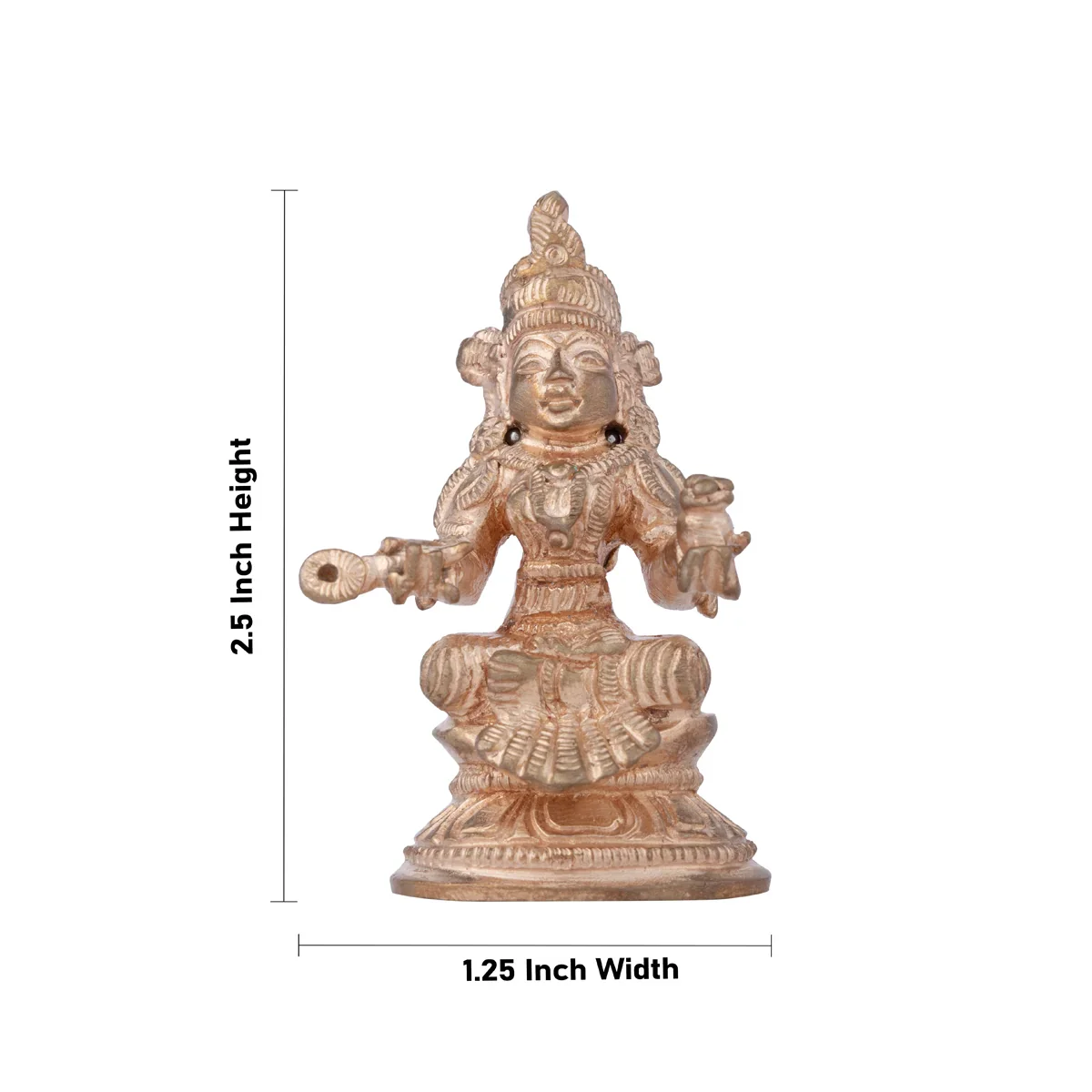 Annapuran Devi Murti - 2.5 x 1.25 Inches | Panchaloha Idol/ Annapoorani Statue for Pooja/ 80 Gms Approx - Image 5