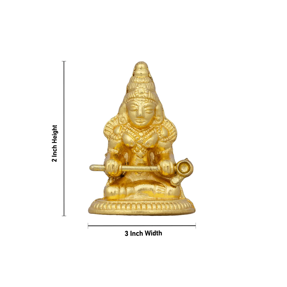 Annapuran Devi Murti With Plate - 2 X 3 Inches | Annapurna Idol/ Gold Polish Murti/ Devi Statue For Pooja - Image 4