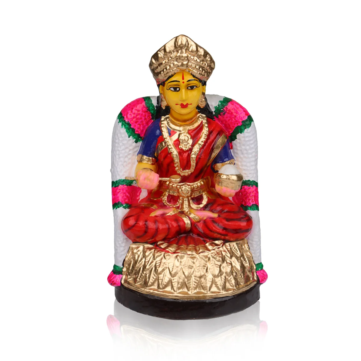 Annapurna Devi Clay Golu Bommai - 12 X 6 Inches | Navaratri Golu Gombe/ Giri Golu Doll/ Navratri Decor - Image 3