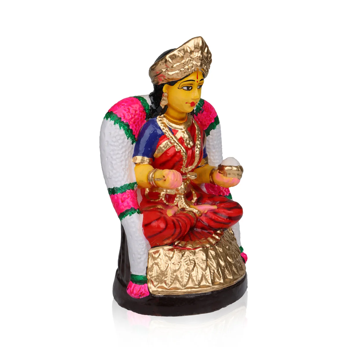 Annapurna Devi Clay Golu Bommai - 12 X 6 Inches | Navaratri Golu Gombe/ Giri Golu Doll/ Navratri Decor - Image 5