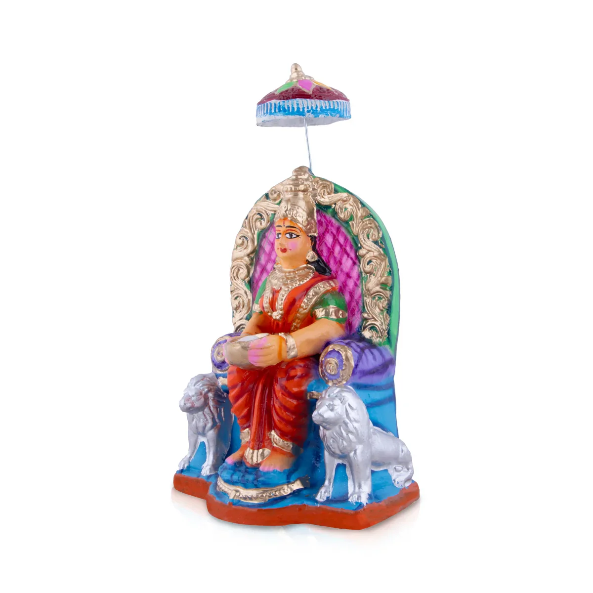 Annapurna Devi Clay Golu Bommai Pair - 14 x 7 Inches | Giri Golu Doll/ Navaratri Golu Bomma/Gombe/Bommai - Image 3