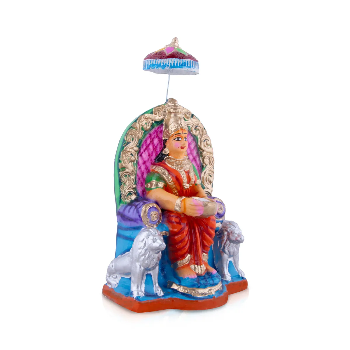 Annapurna Devi Clay Golu Bommai Pair - 14 x 7 Inches | Giri Golu Doll/ Navaratri Golu Bomma/Gombe/Bommai - Image 4