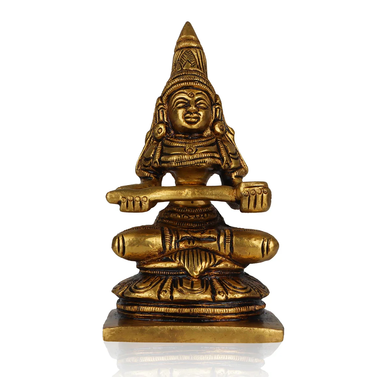 Annapurna Devi Murti - 4 Inches | Antique Brass Statue/ Annapoorani Idol for Pooja/ 340 Gms Approx - Image 2