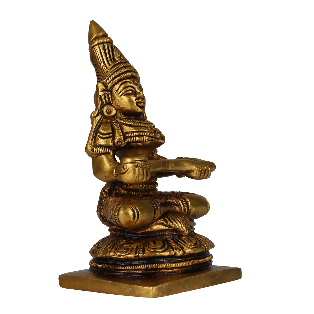 Annapurna Devi Murti - 4 Inches | Antique Brass Statue/ Annapoorani Idol for Pooja/ 340 Gms Approx - Image 4